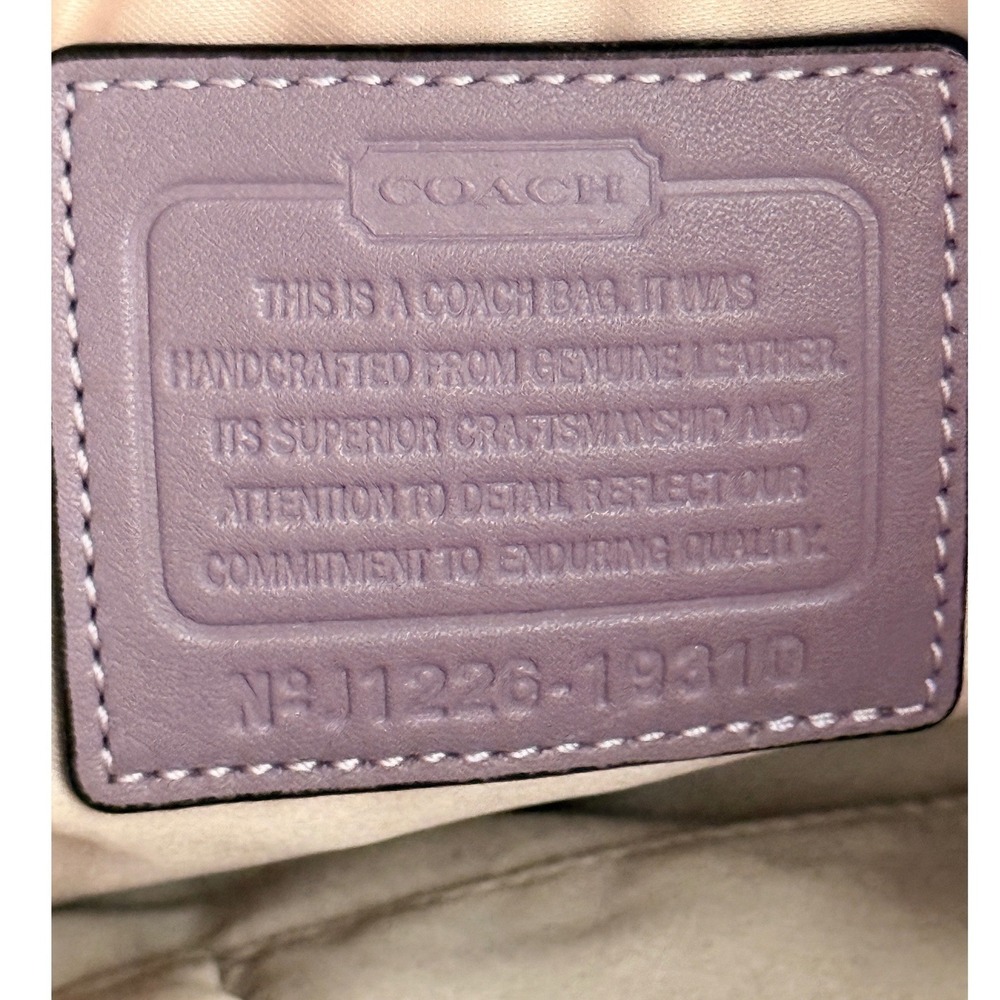 Coach VTG Kristin Spectator Croc Embossed Leather Flap Shoulder Bag 19310,Purple - Picture 2 of 9